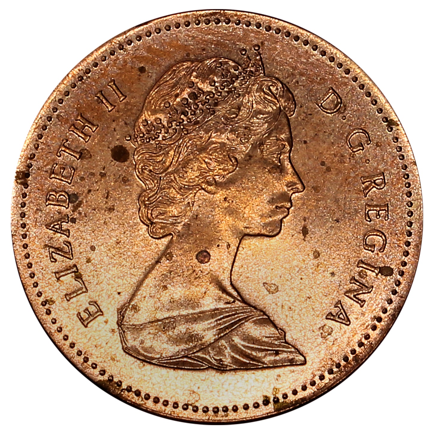 1985 Pointed 5 Canada 1-cent UNC+ (MS62) (Spots)