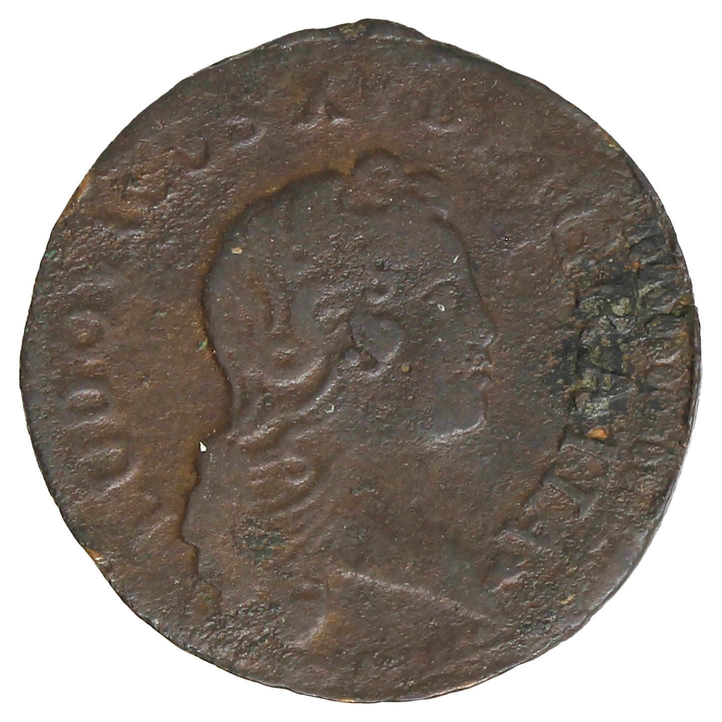 France 1721 Louis XV 1 Liard VG-F (VG10)