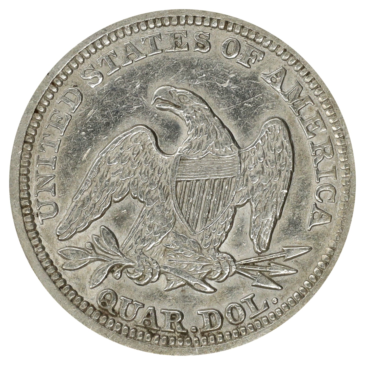 1857 USA Quarter Extra Fine (EF40) (Cleaned)