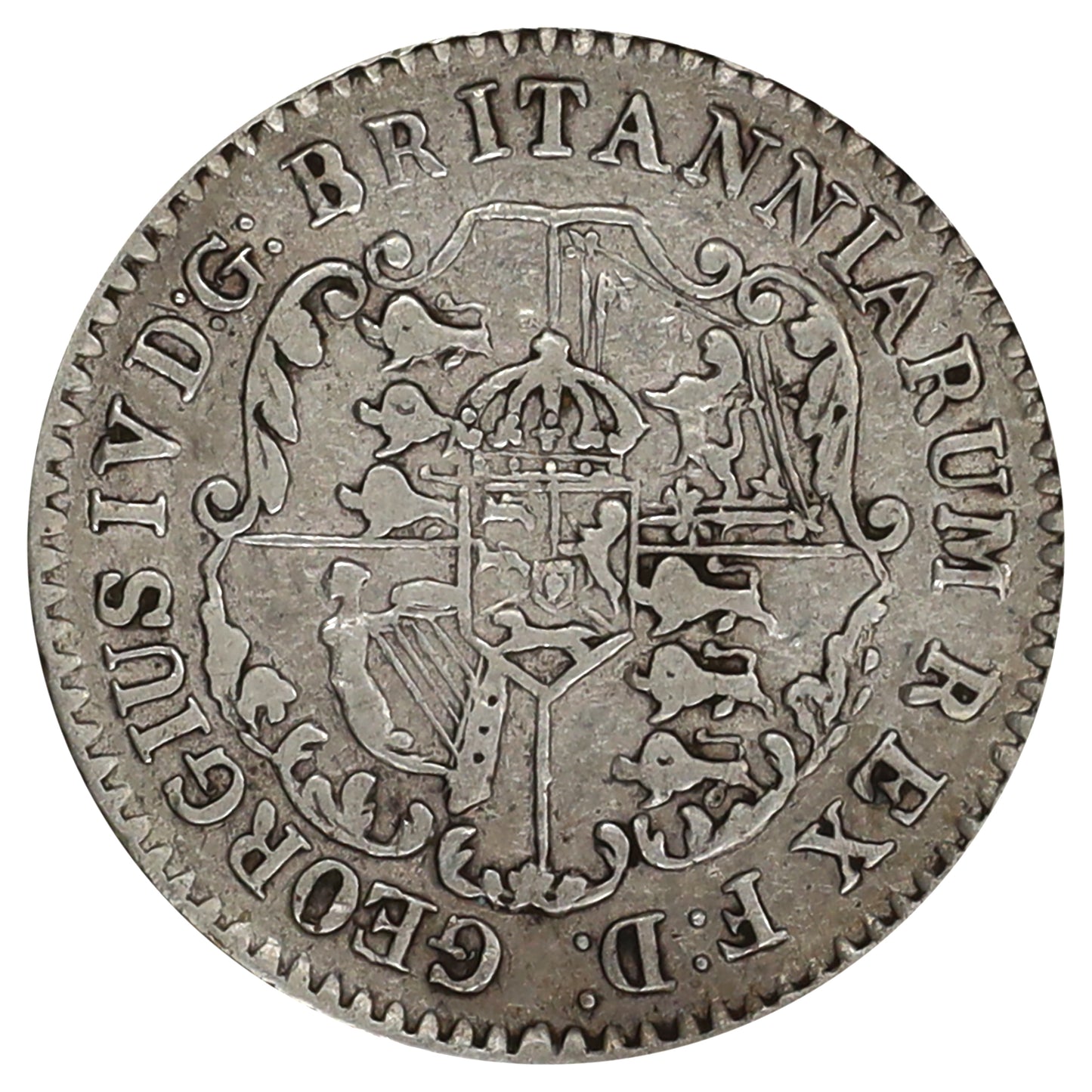 NC-1D4 1822 British Colonies Anchor Money, 1/16 Dollar, Wide 8, Wide Date Fine (F12)