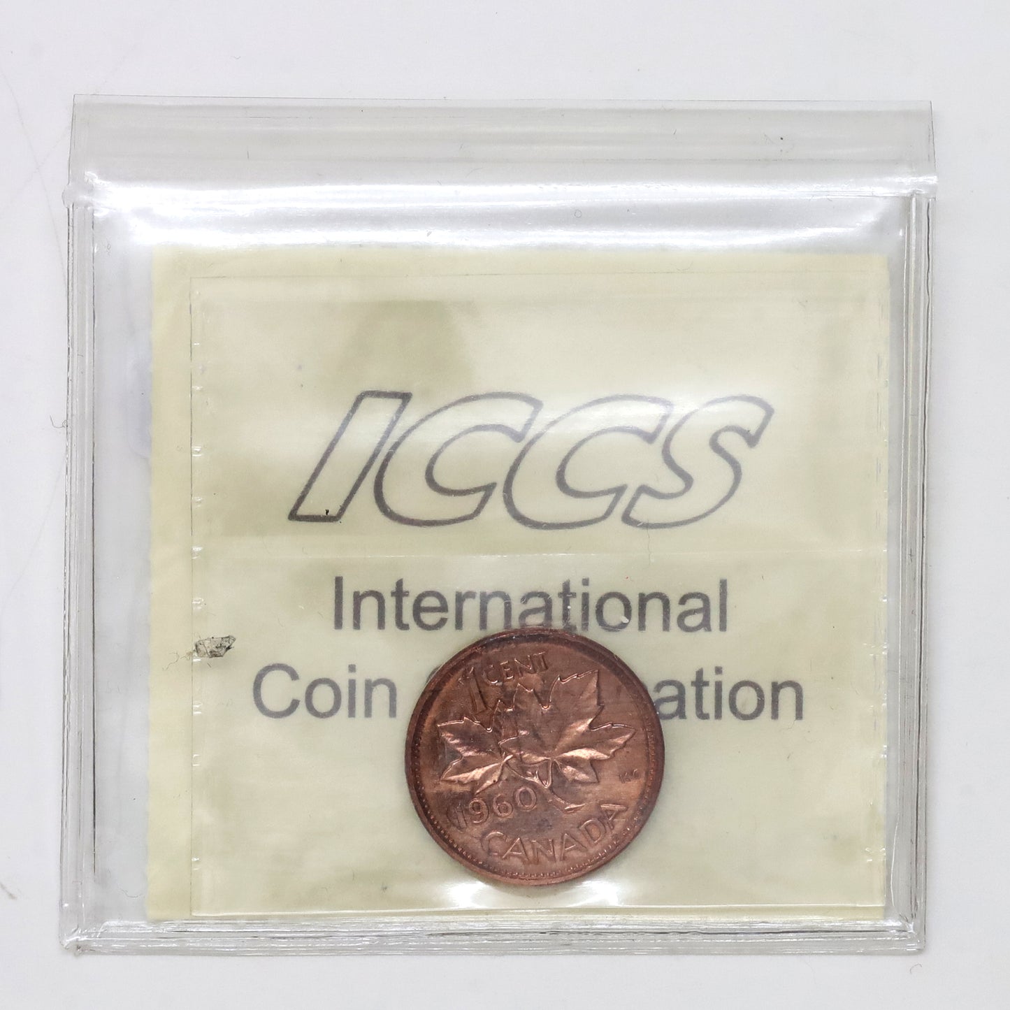 1960 Canada 1-cent ICCS Certified PL66 Red; Heavy Cameo (Toned)