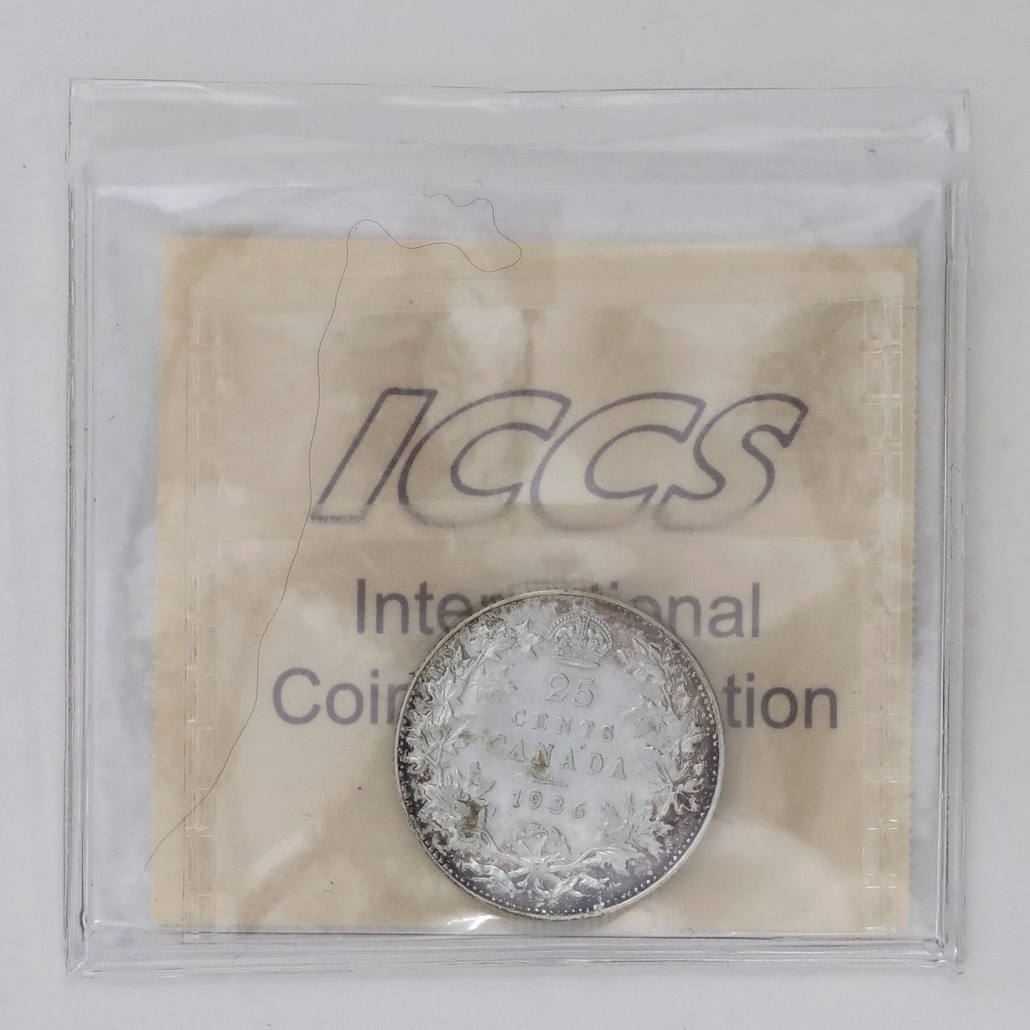 1936 Dot Canada 25-cents ICCS Certified VF30 (Toned)