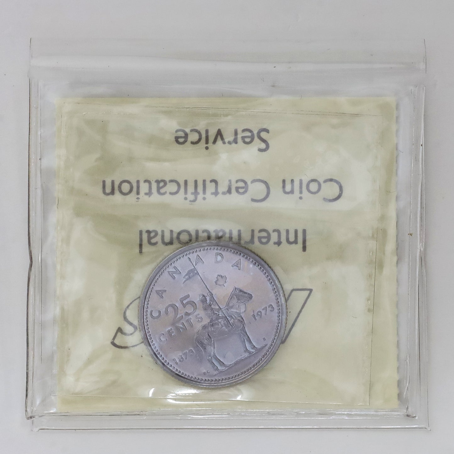 1973 Small Bust Canada 25-cents ICCS Certified PL66 (Toned)