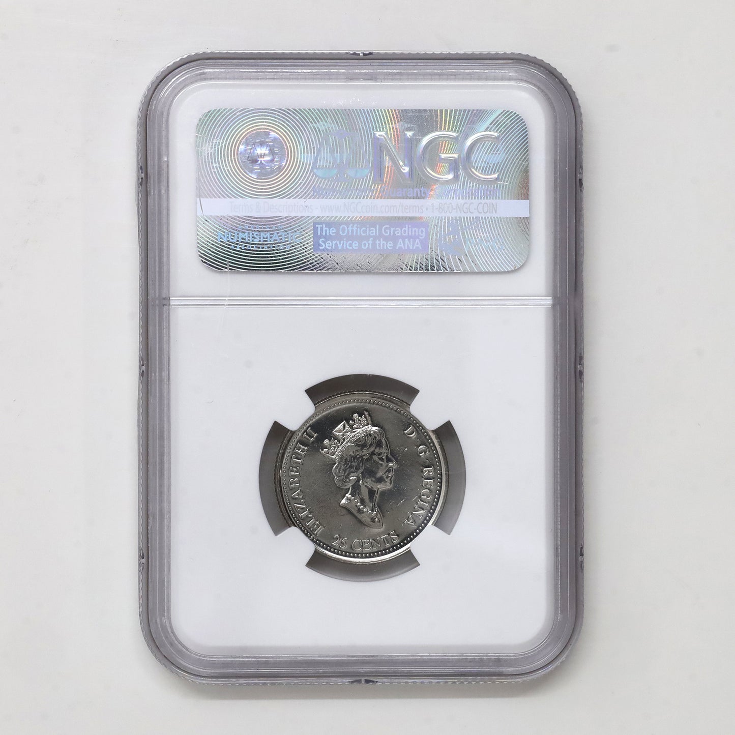 1999 January Canada 25-cents NGC Certified Choice Uncirculated (MS64)