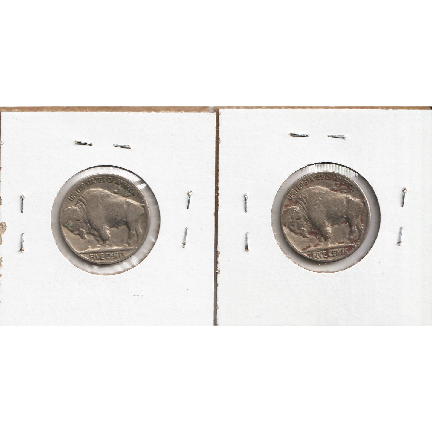 Pair of 1936 & 1937 USA Nickels (Indian Head/Buffalo Design), 2Pcs