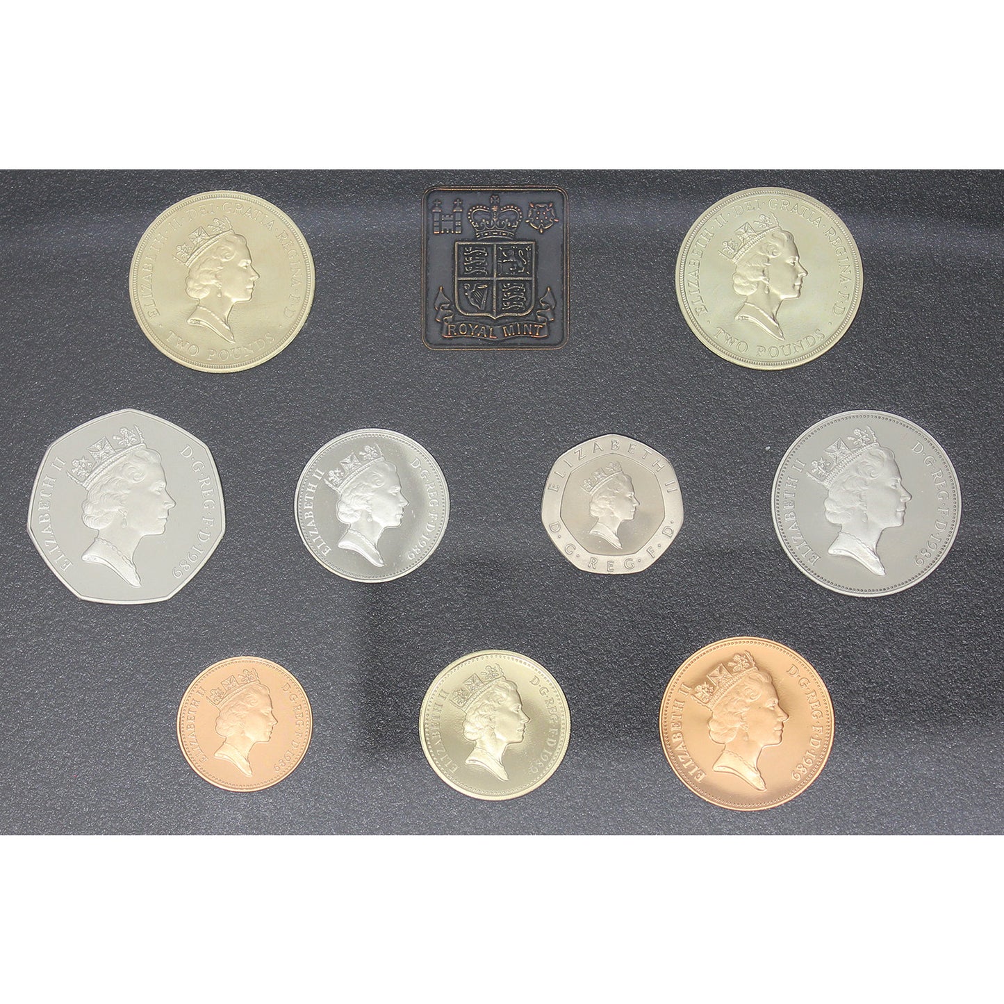 1989 United Kingdom 9-Coin Proof Set (Case a bit scuffed)