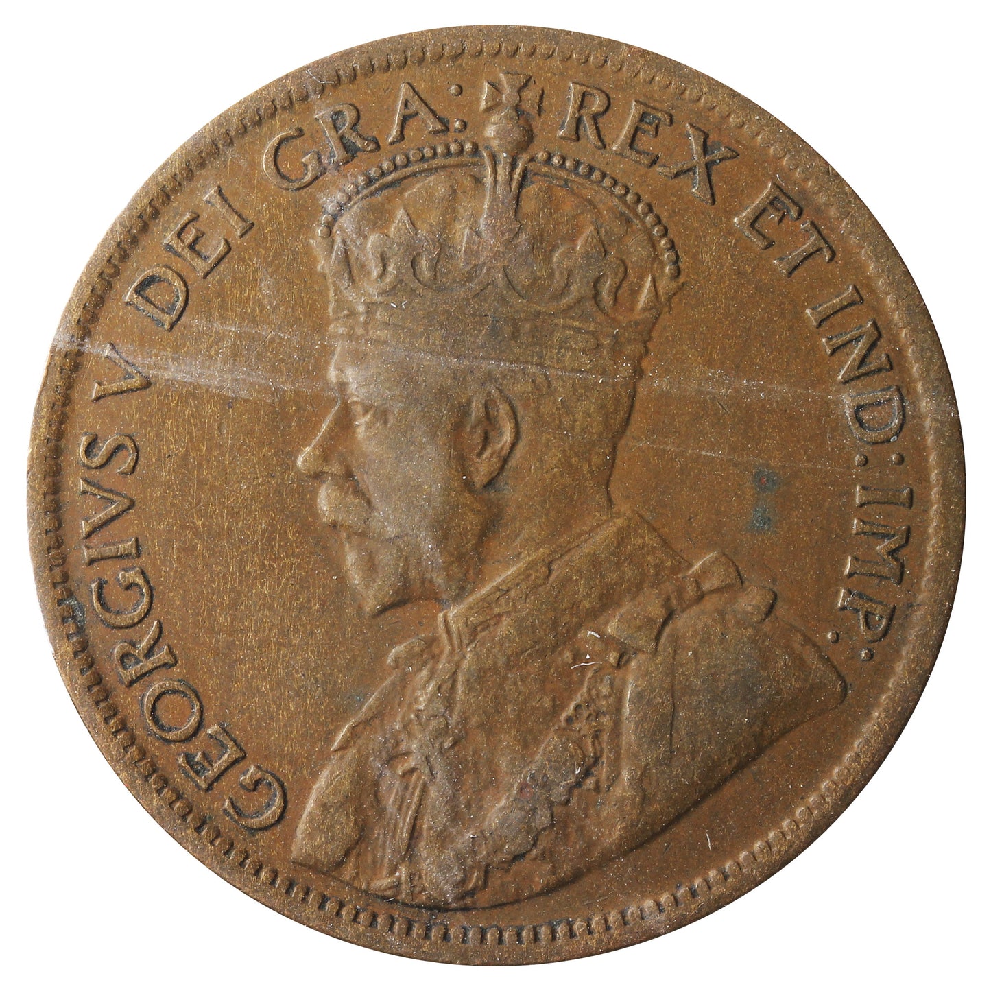 1916 Canada 1-Cent F-VF (F15) Scratched, cleaned, or Impaired