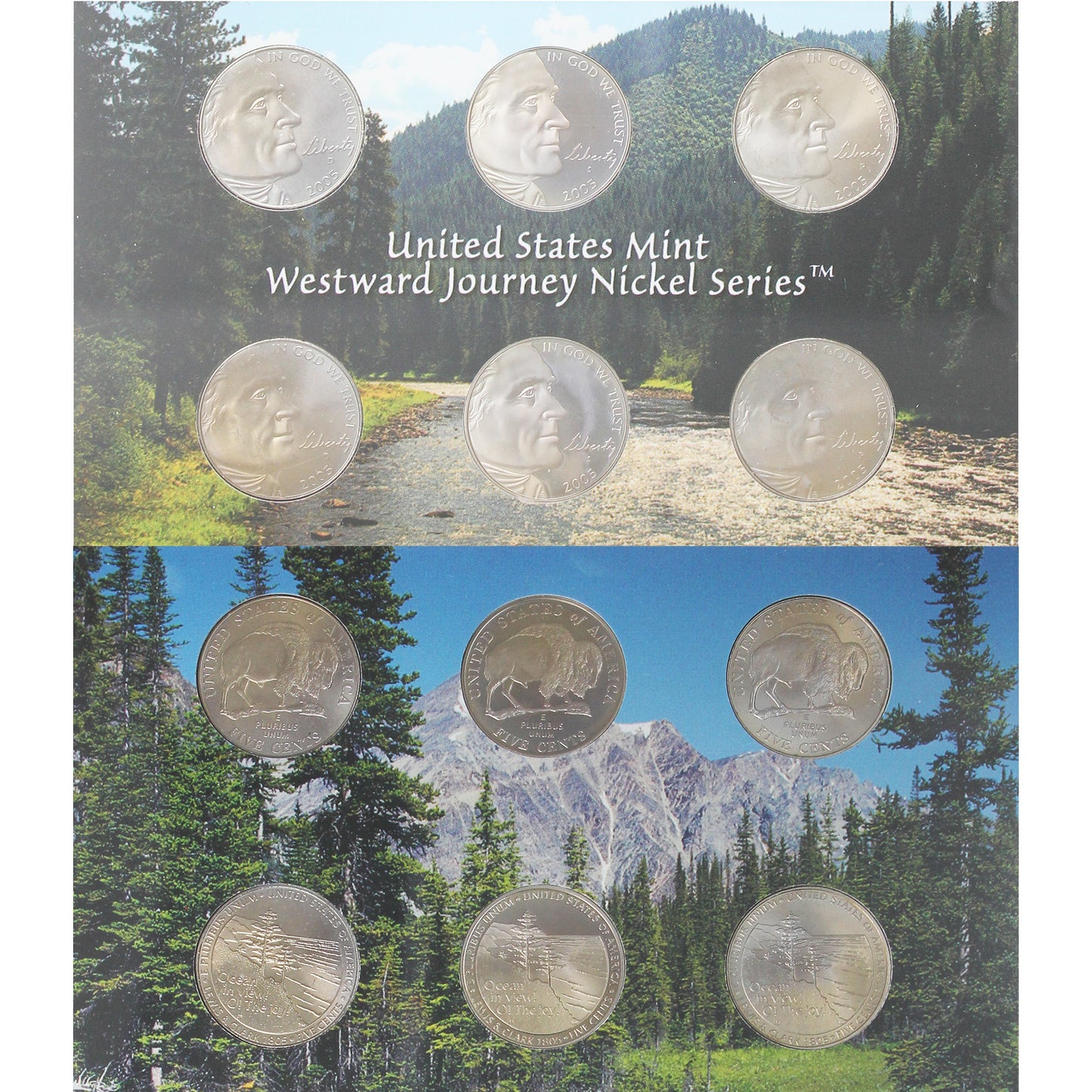 Pair of 2005 & 2006 PDS USA Westward Journey Nickel Sets, 2Pcs (Toned)