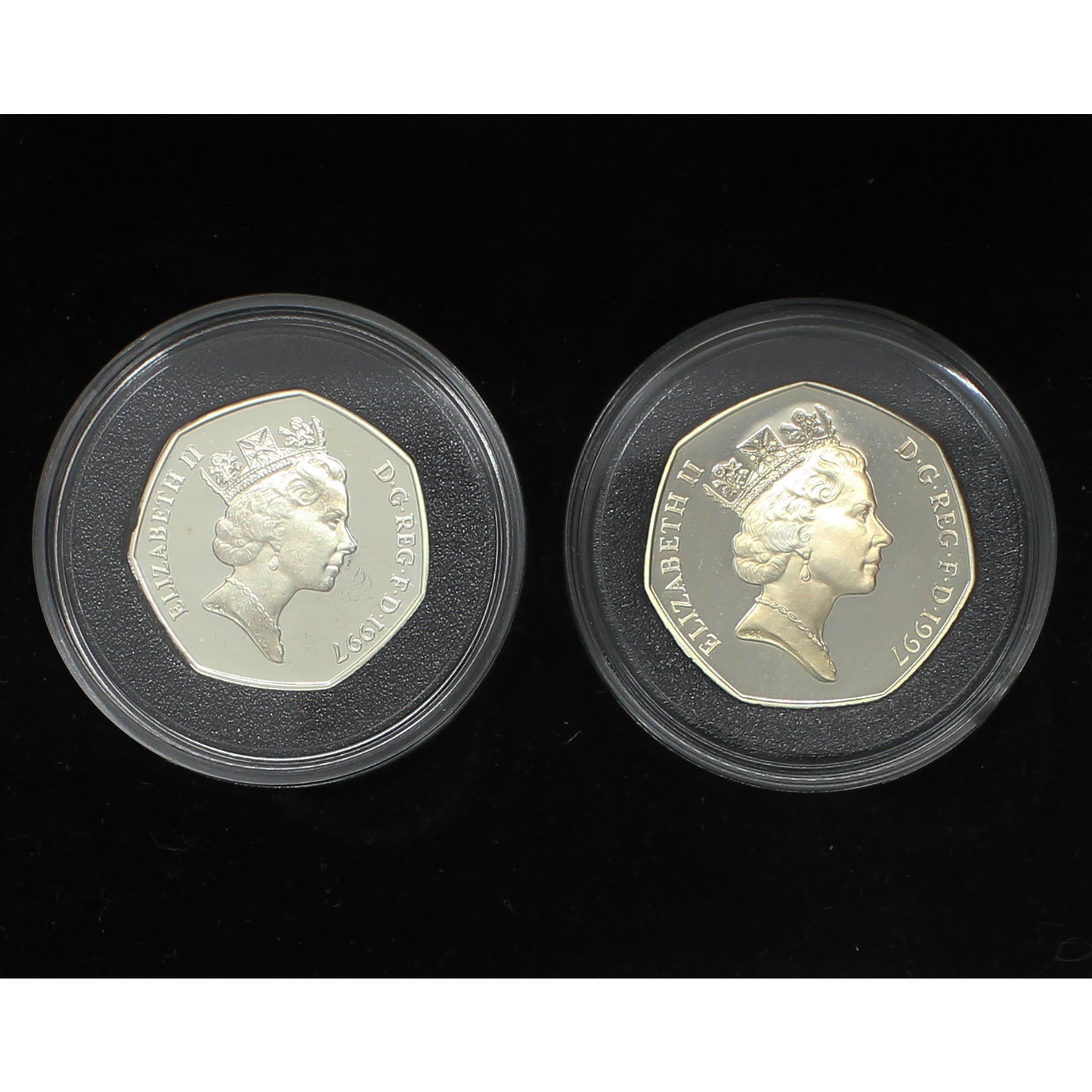 Great Britain 1997 50p Sterling Silver Proof 2-coin Set (Light toning)