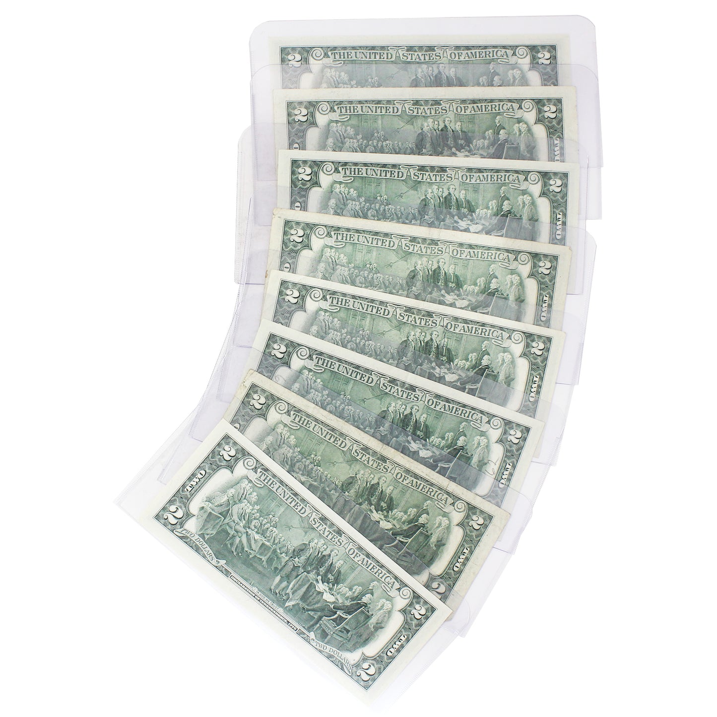 Lot of 8x USA 1976 $2 Federal Reserve Notes, Neff-Simon, 8Pcs (Issues)