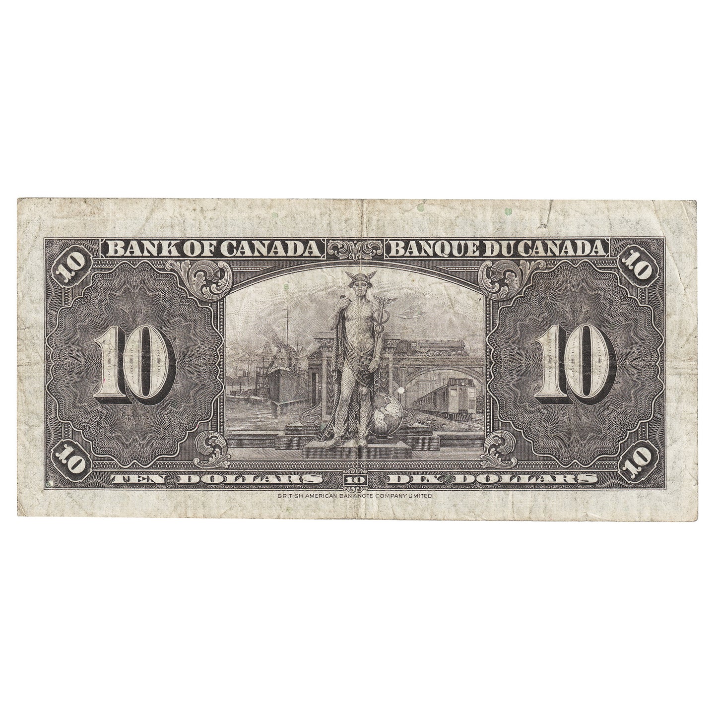 BC-24c 1937 Canada $10 Coyne-Towers, Z/D, F (Dam'g)