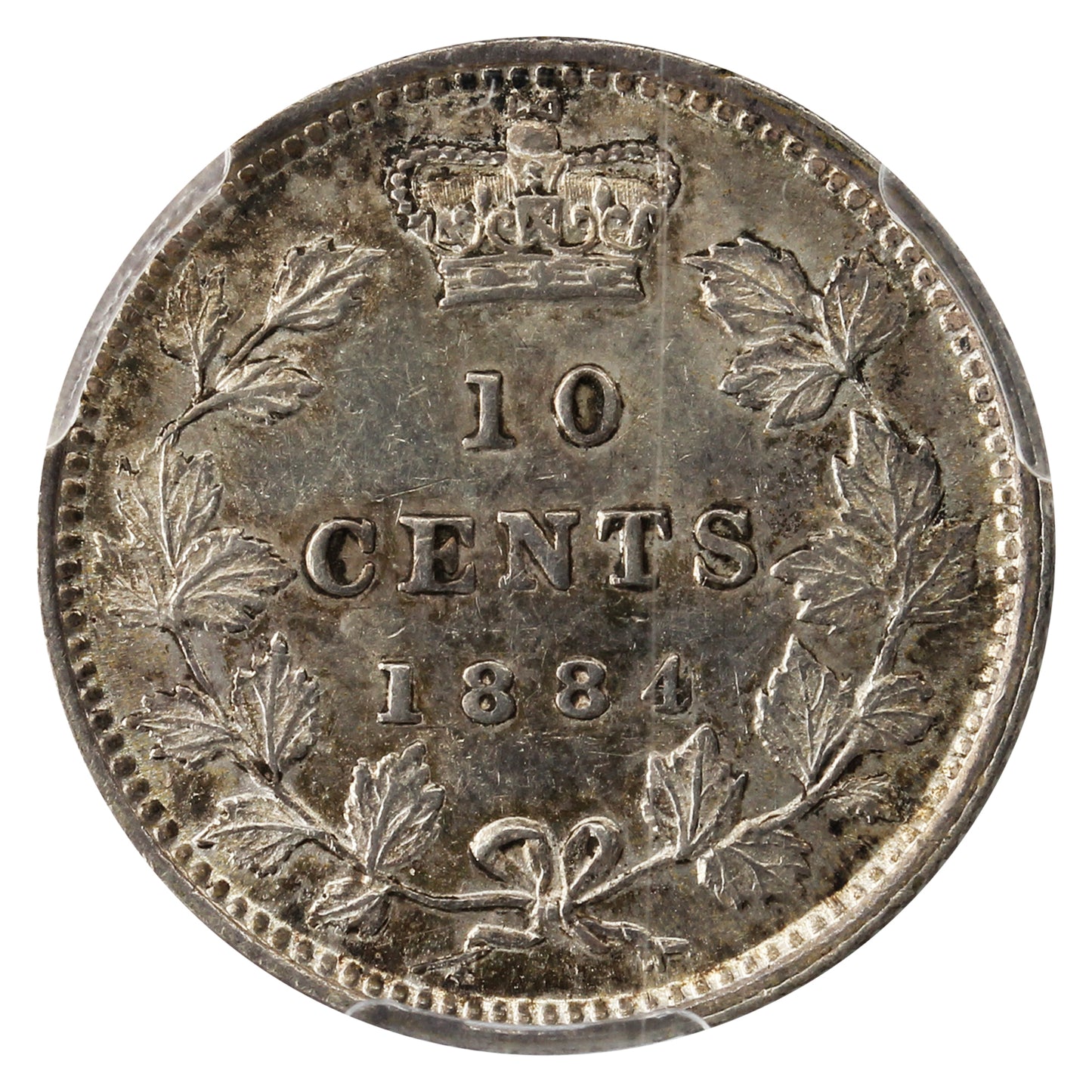 1884 Canada 10-cents PCGS Certified AU55 RARE