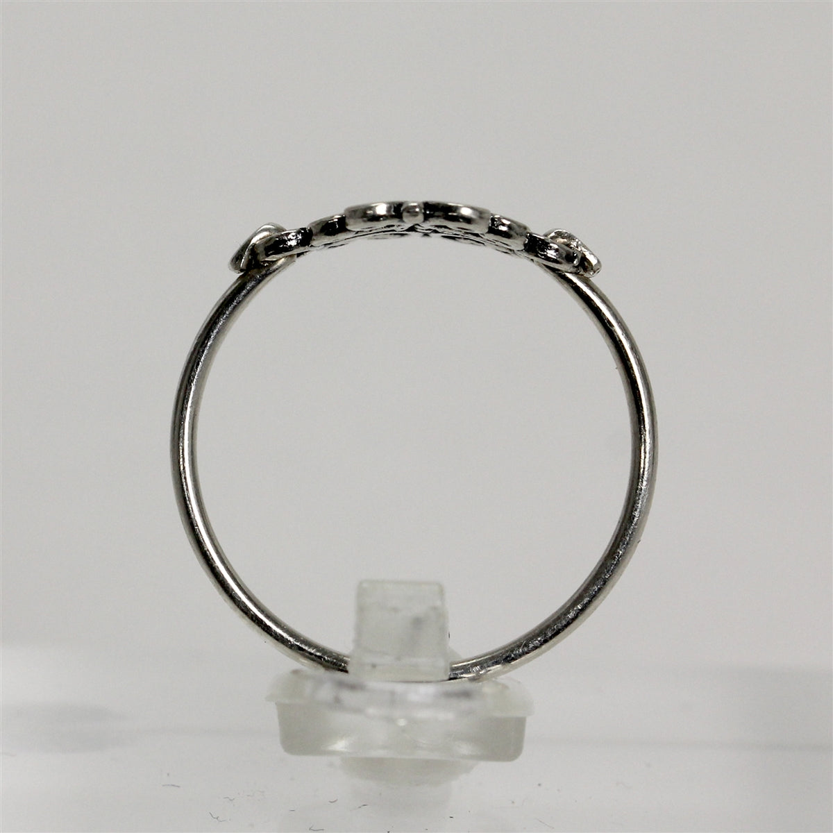 Sterling Silver Antiqued Openwork Dainty Ring - 5