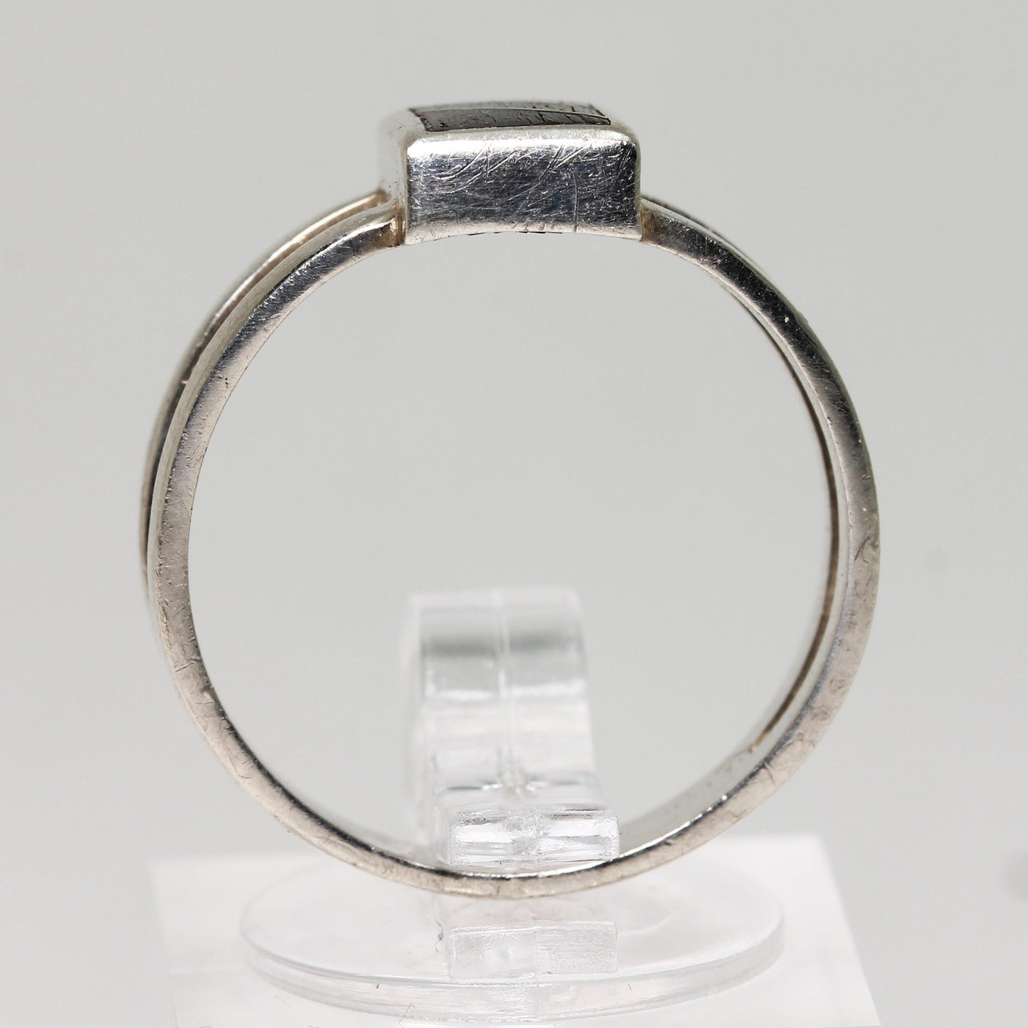 Sterling Silver Black Stone Ring - Size 8