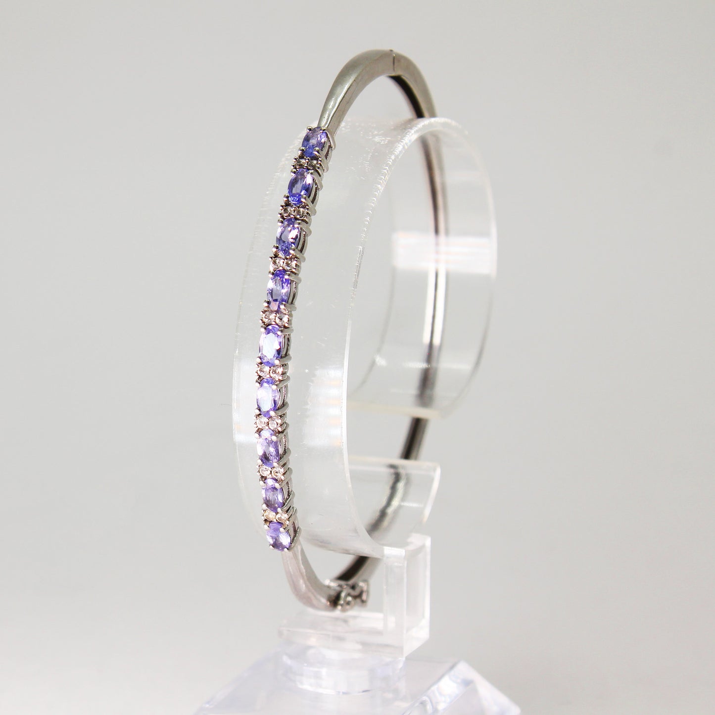 Sterling Silver Purple Stone Bangle