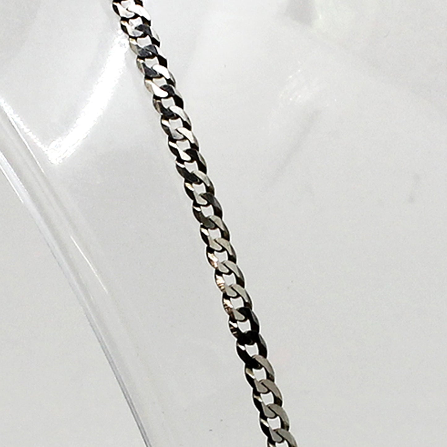 Sterling Silver Curb Link Necklace - 19 1/2"