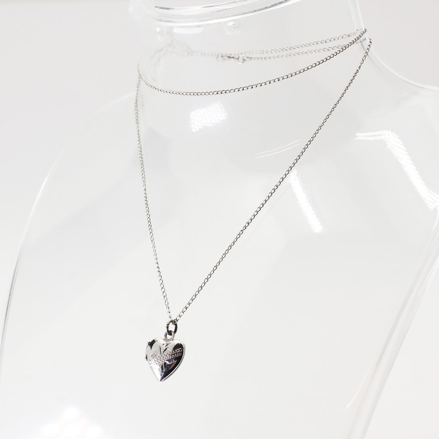 Lady's Sterling Silver Heart Locket Necklace - 16"