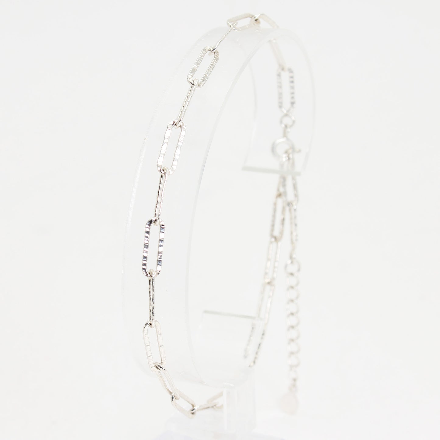 Lady's Sterling Silver Oblong Link Bracelet - 11 1/2"