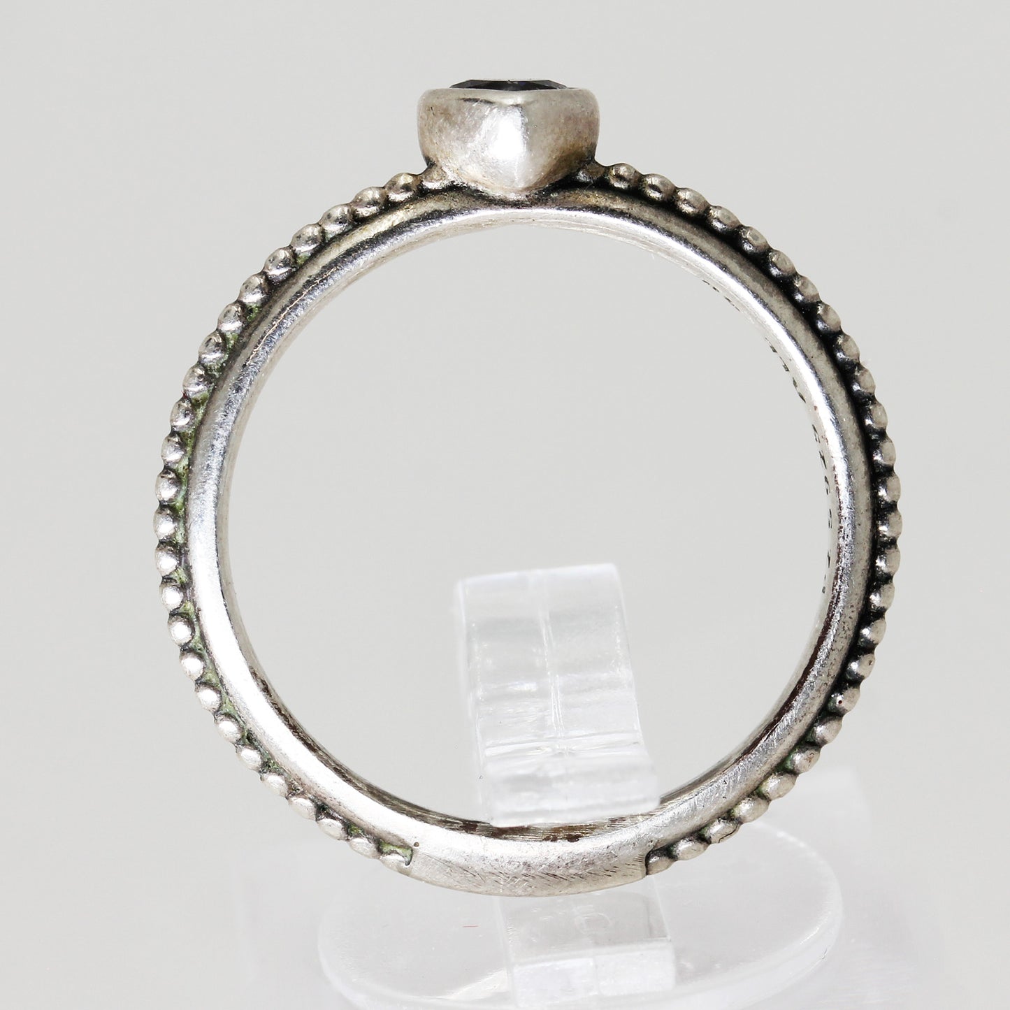 Lady's Sterling Silver 'PANDORA' Signed Heart Ring - Size 7