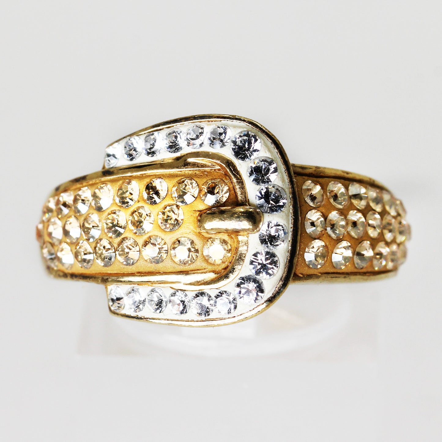 Lady's Sterling Silver Gold-Plated Buckle Ring - Size 8