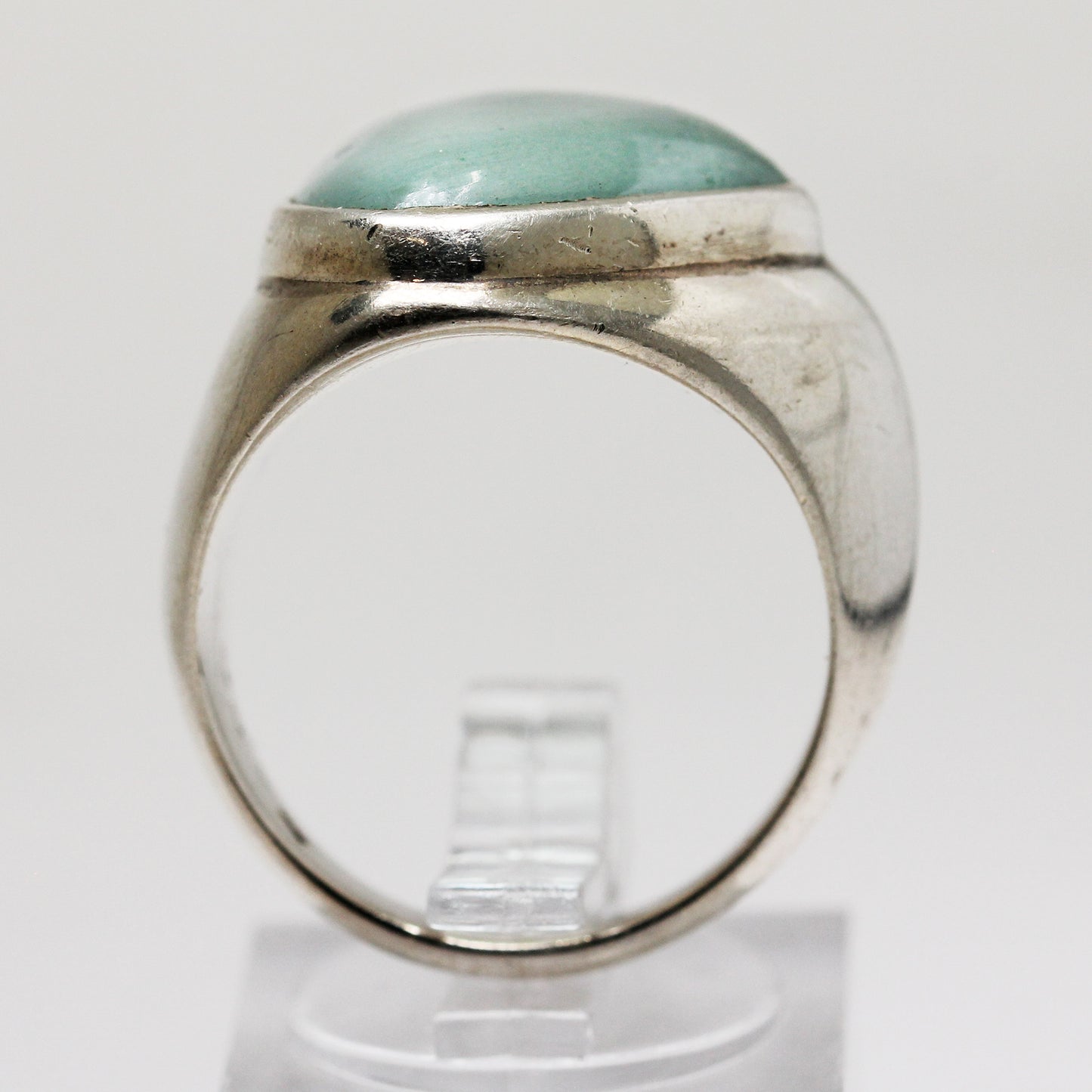 Sterling Silver Quartz Statement Ring - Size 8 1/2