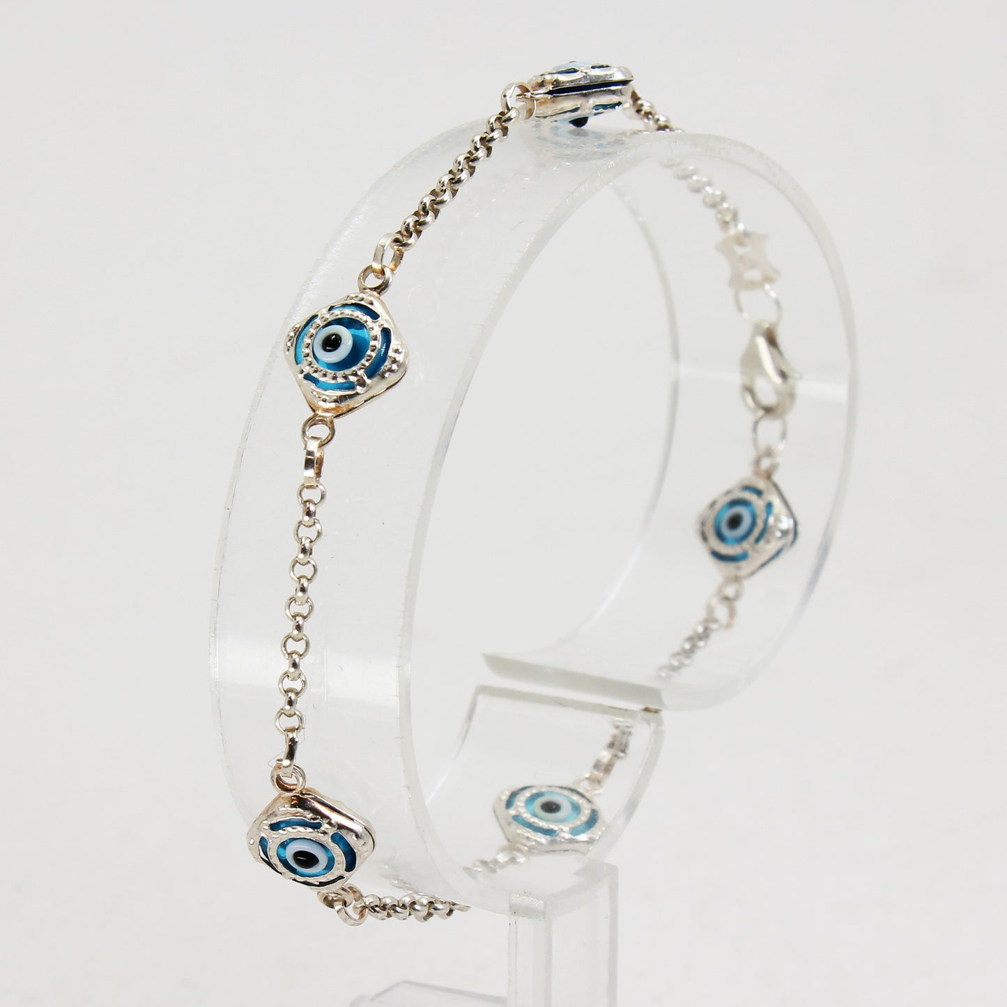 Sterling Silver 'Evil Eye' Bracelet - 7"