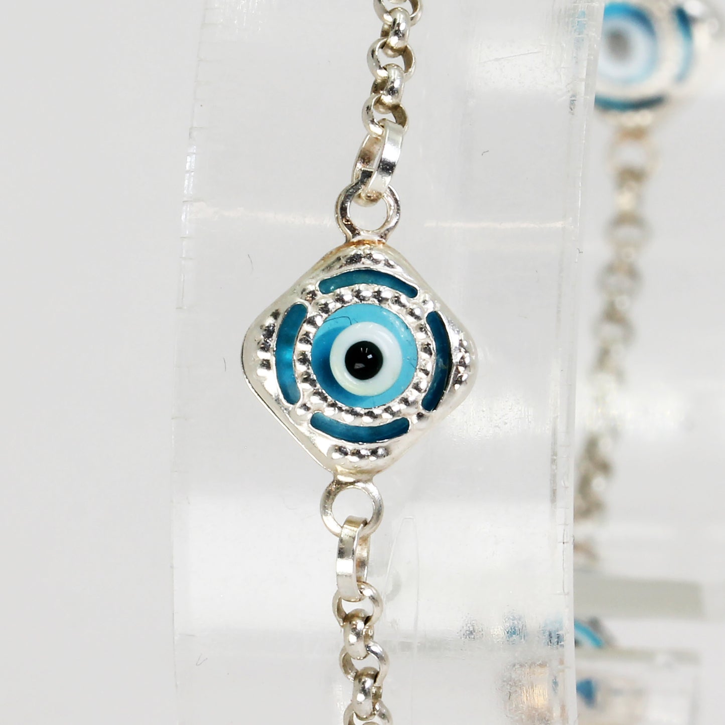 Sterling Silver 'Evil Eye' Bracelet - 7"
