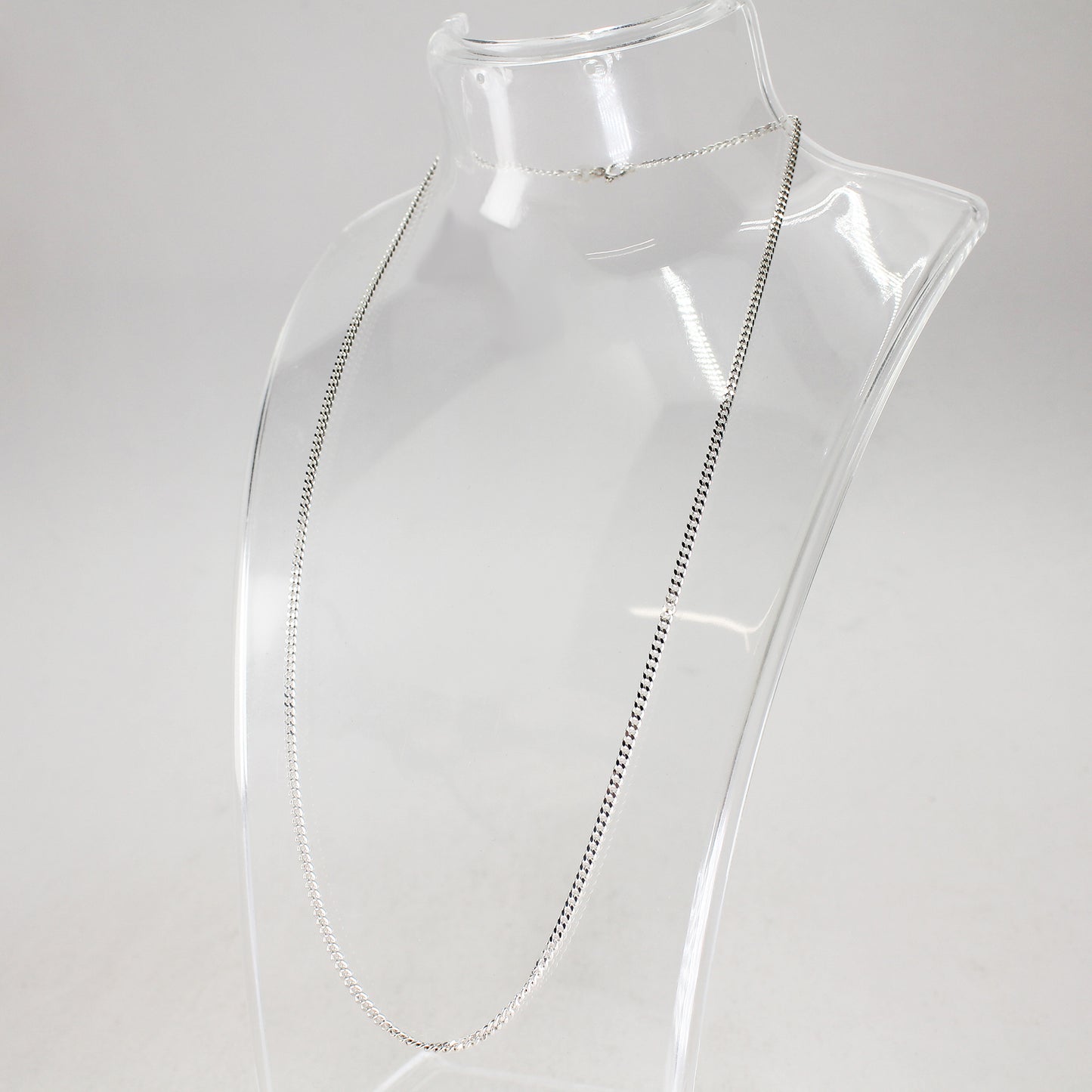 Sterling Silver Curb Link Necklace - 18"