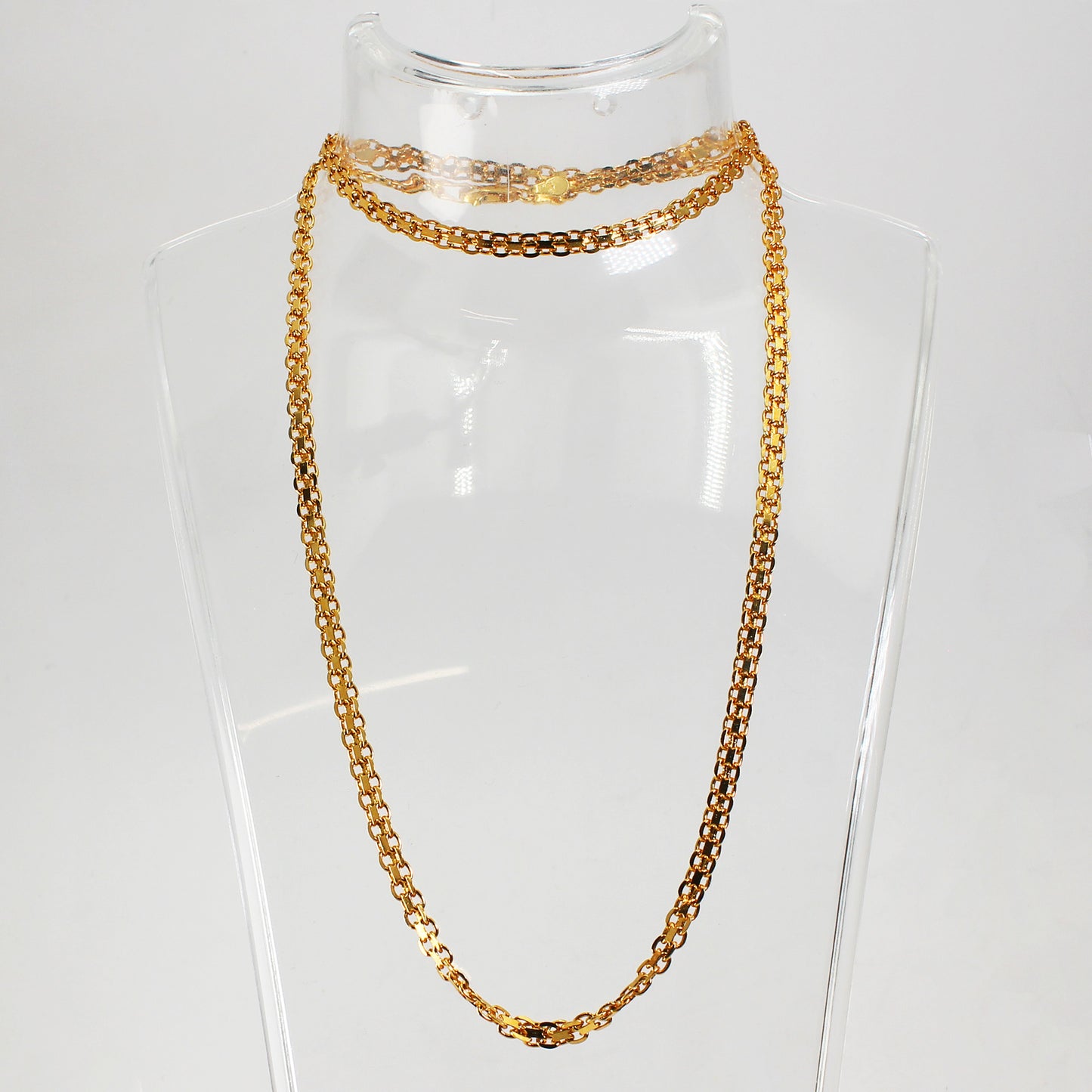 Sterling Silver Gold-Plated Unique Link Necklace - 24"