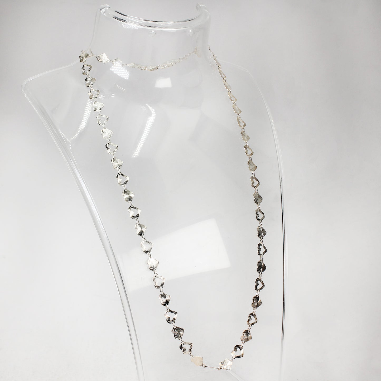 Sterling Silver Sunburst Heart Necklace - 18"