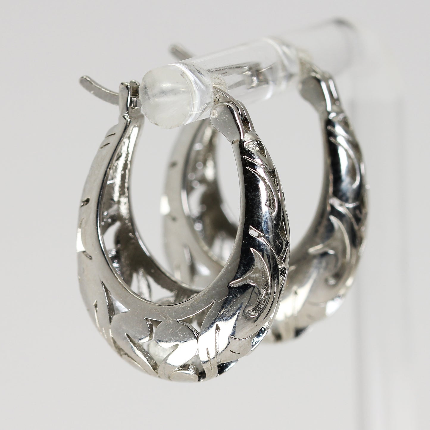 Sterling Silver Openwork Hoop Earrings