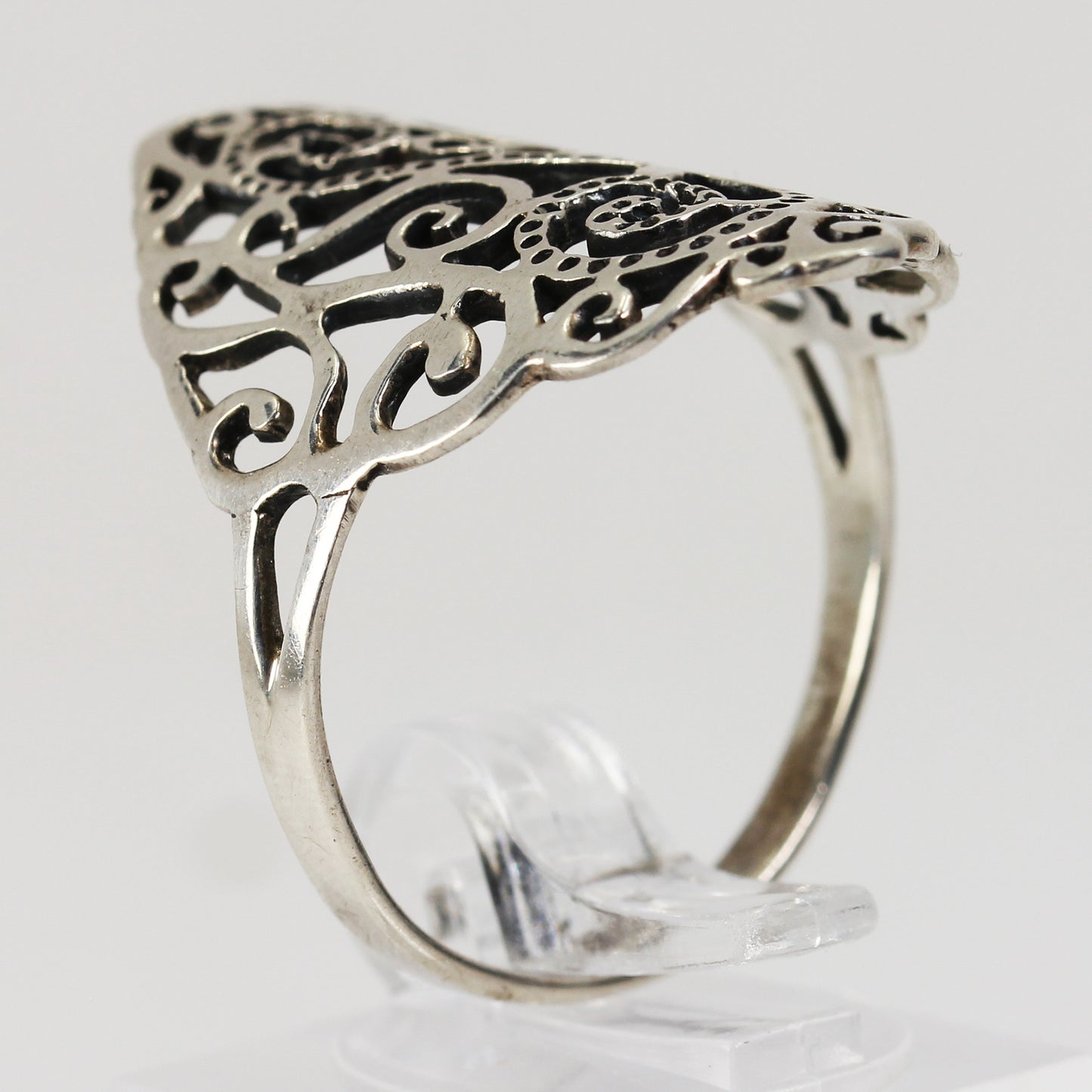 Sterling Silver Openwork Ring - Size 10 1/2