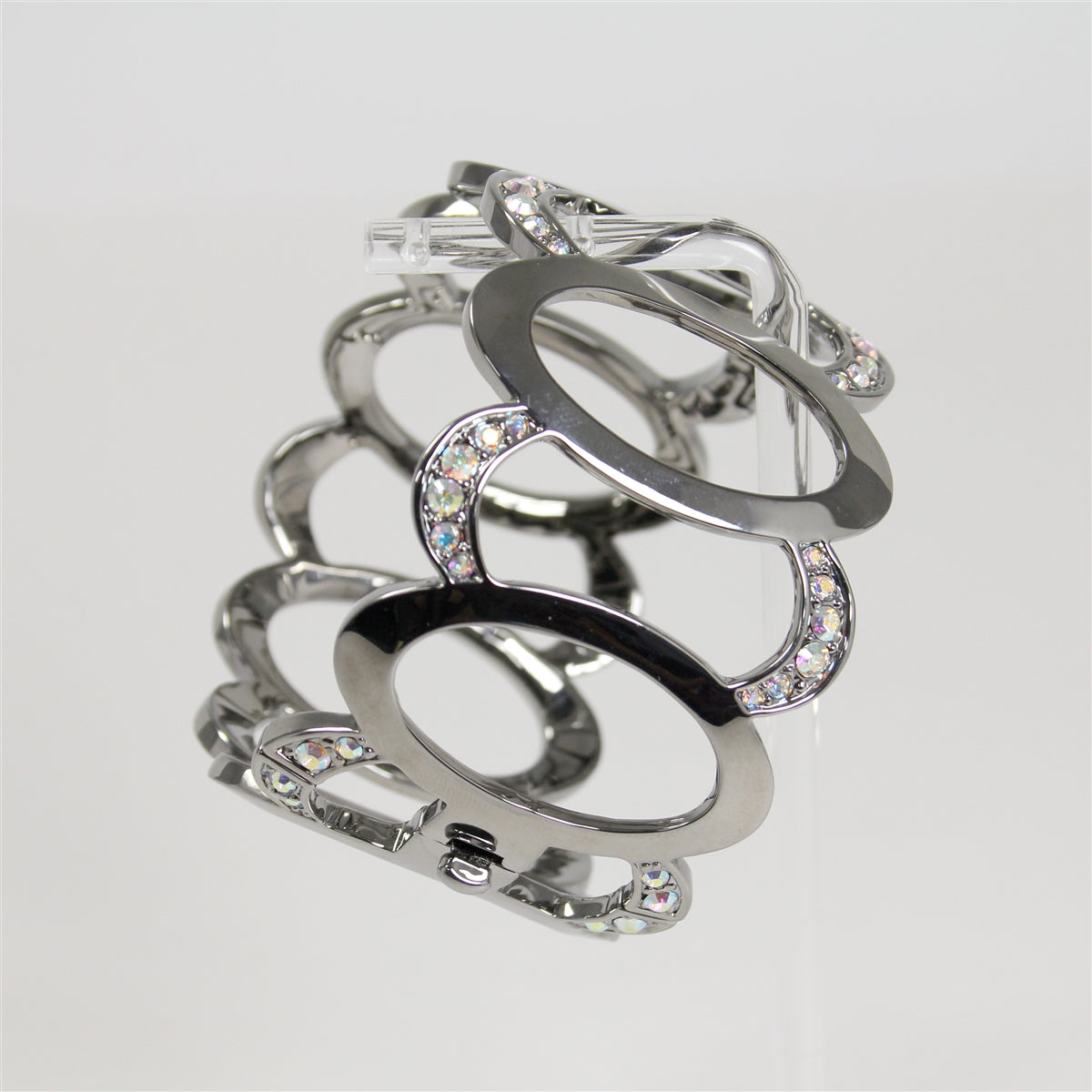 Silver Tone 'Fifth Avenue Collection - Modern Love' Bracelet with Clasp - 7"