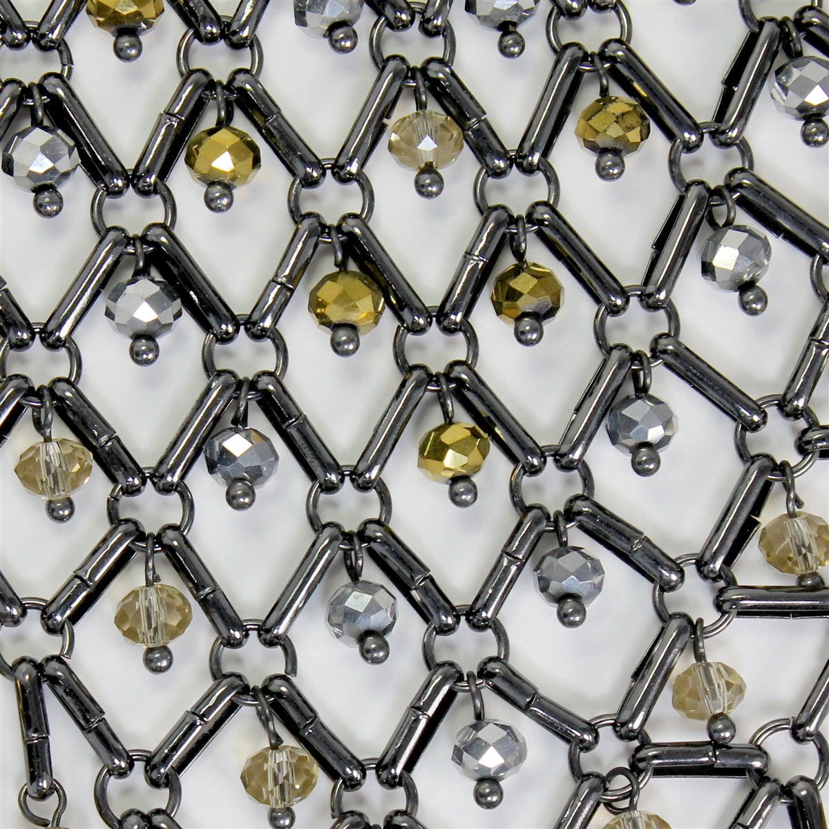 Black & Gold Tone Bib Necklace - 19"