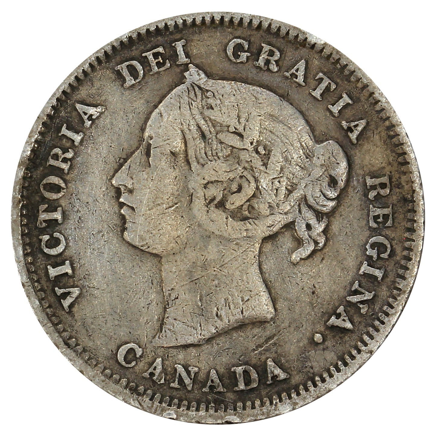 1881H Canada 5-cents Fine (F12) (Scratched)