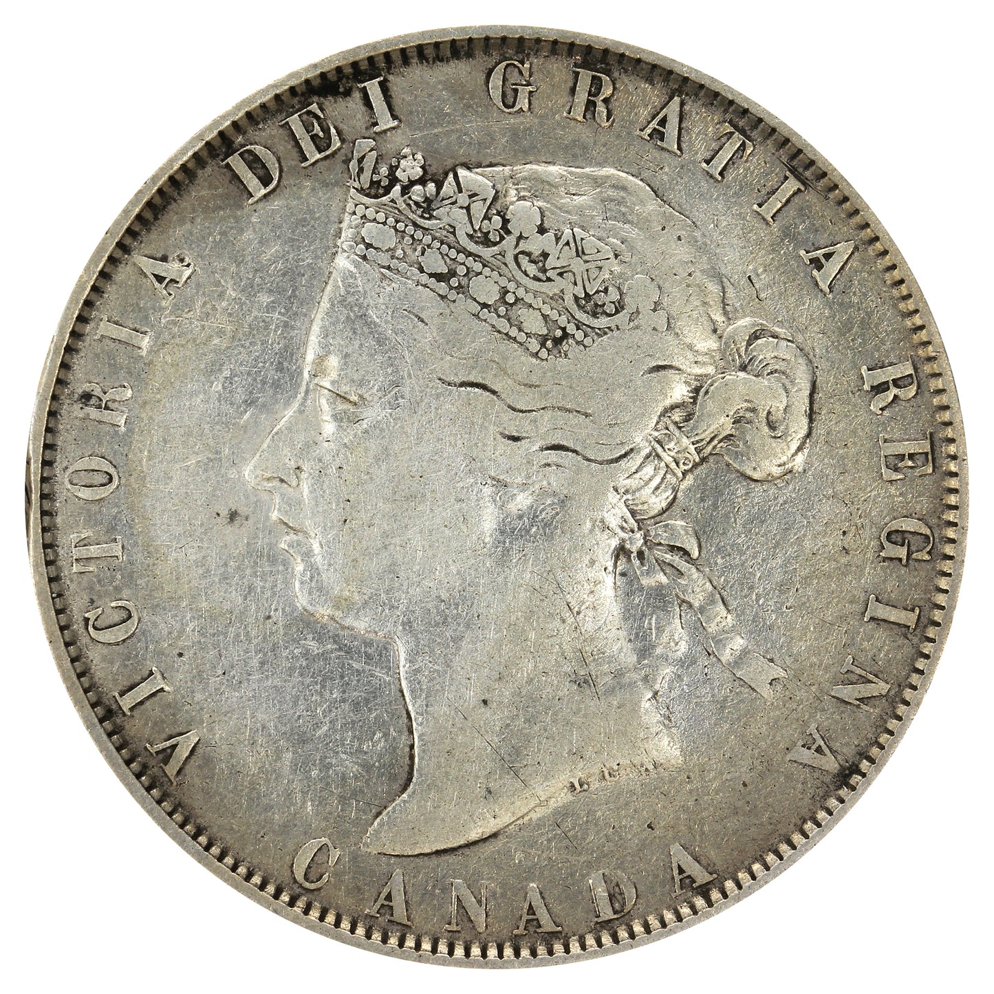 1872H Canada 50-cents F-VF (F15) (Toned)