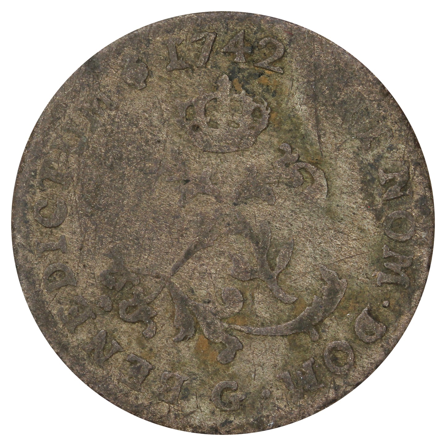 France 1742 Louis XV Double Sol Sous Marque, Poitier Mint