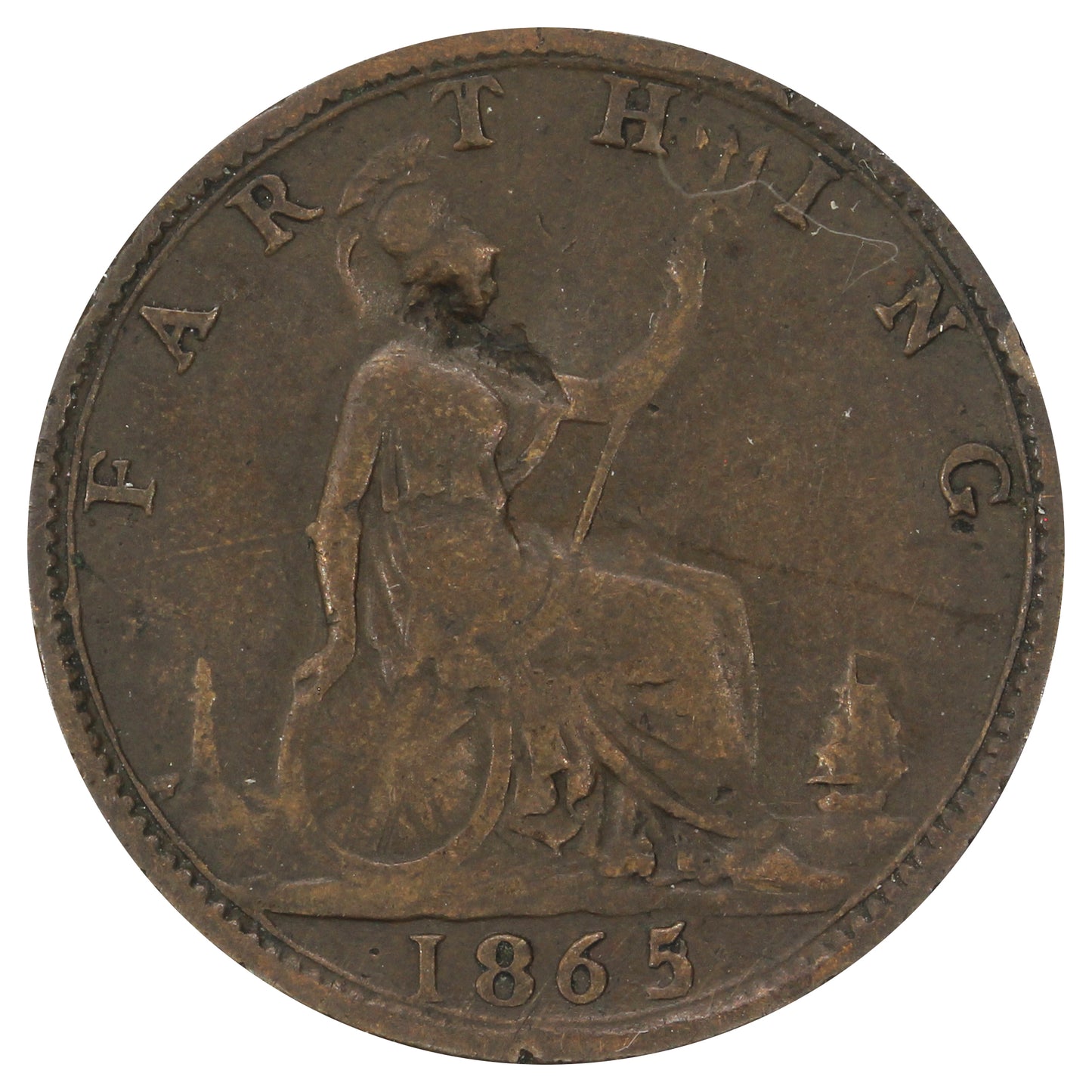 Great Britain 1865 Farthing Very Fine (VF20) (Impaired)