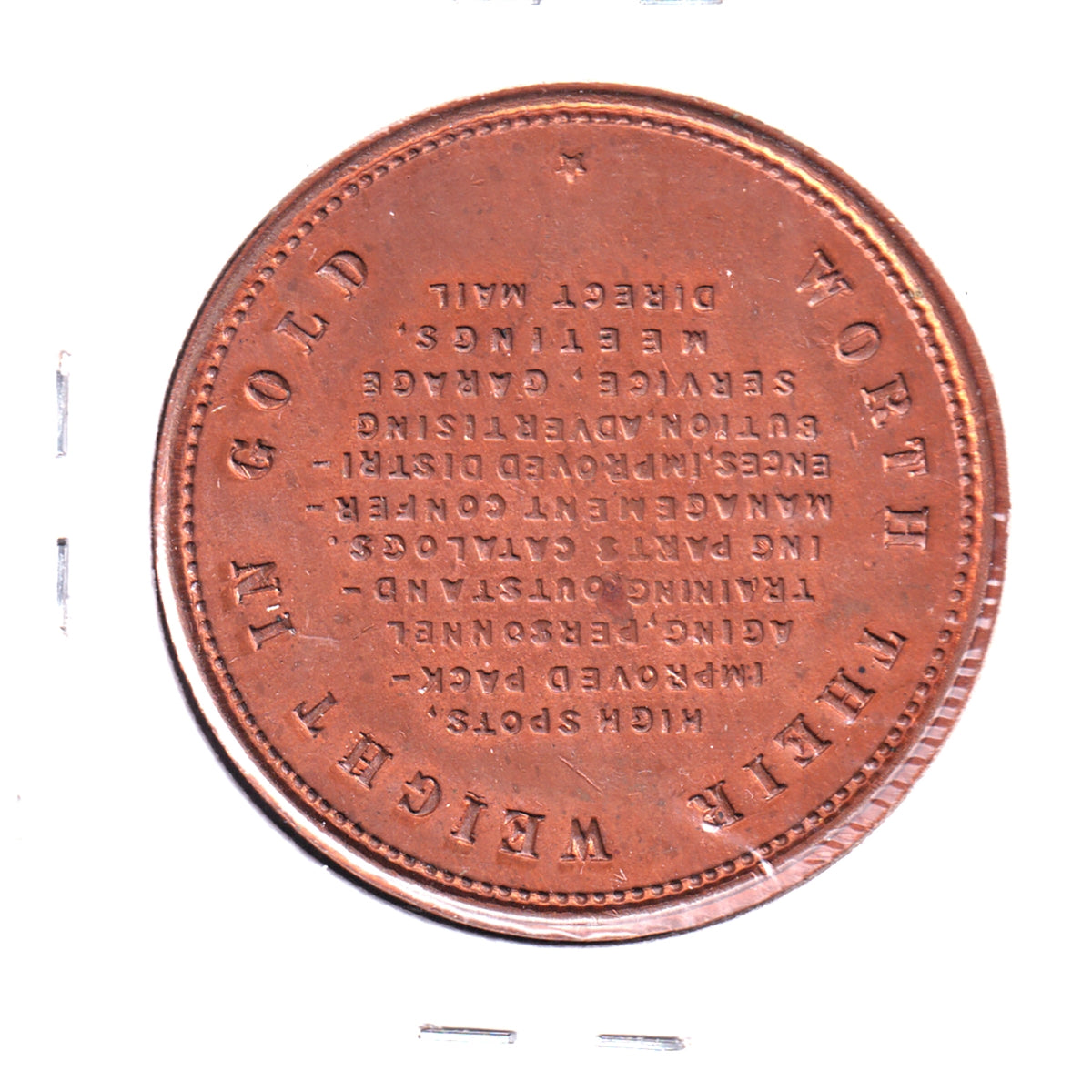 General Motors Canada Pot of Gold Medallion: Parts and Accessories Department
