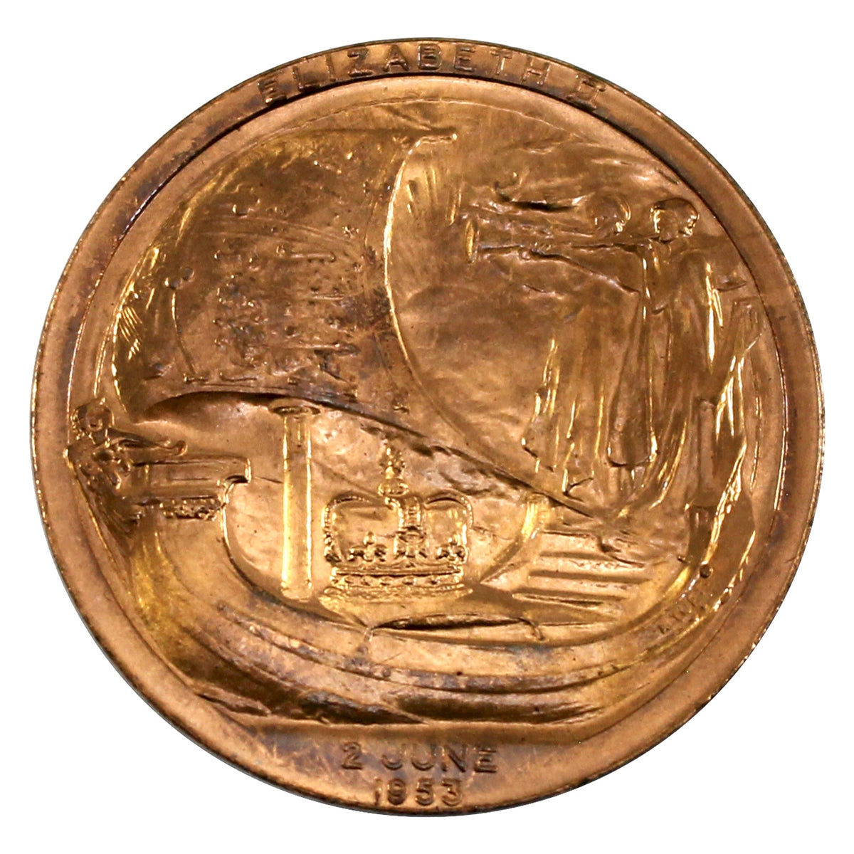 1953 Queen Elizabeth II Coronation Medallion in Case