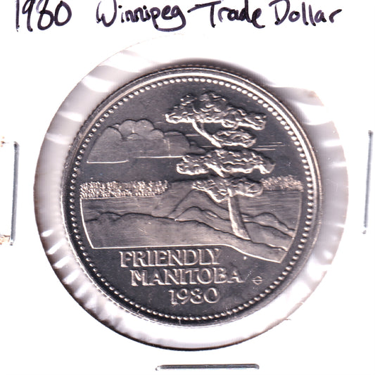 1980 Winnipeg Red River Dollar Trade Token: Friendly Manitoba