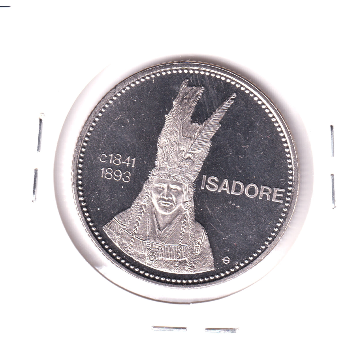 1978 British Columbia Kootenay Dollar Trade Token: Chief Isadore