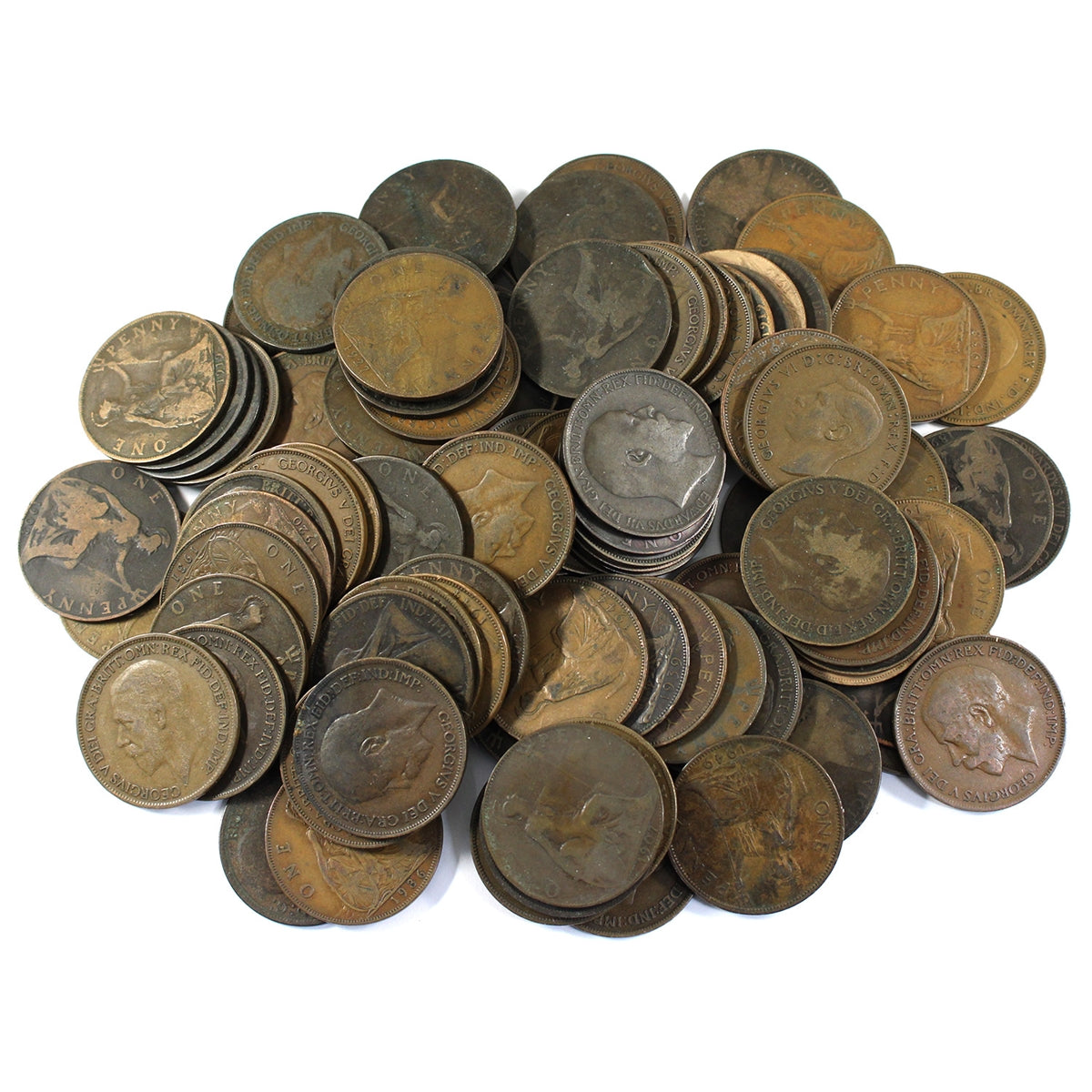 Lot of 100x Great Britain Pennies, Mixed Dates, 100Pcs