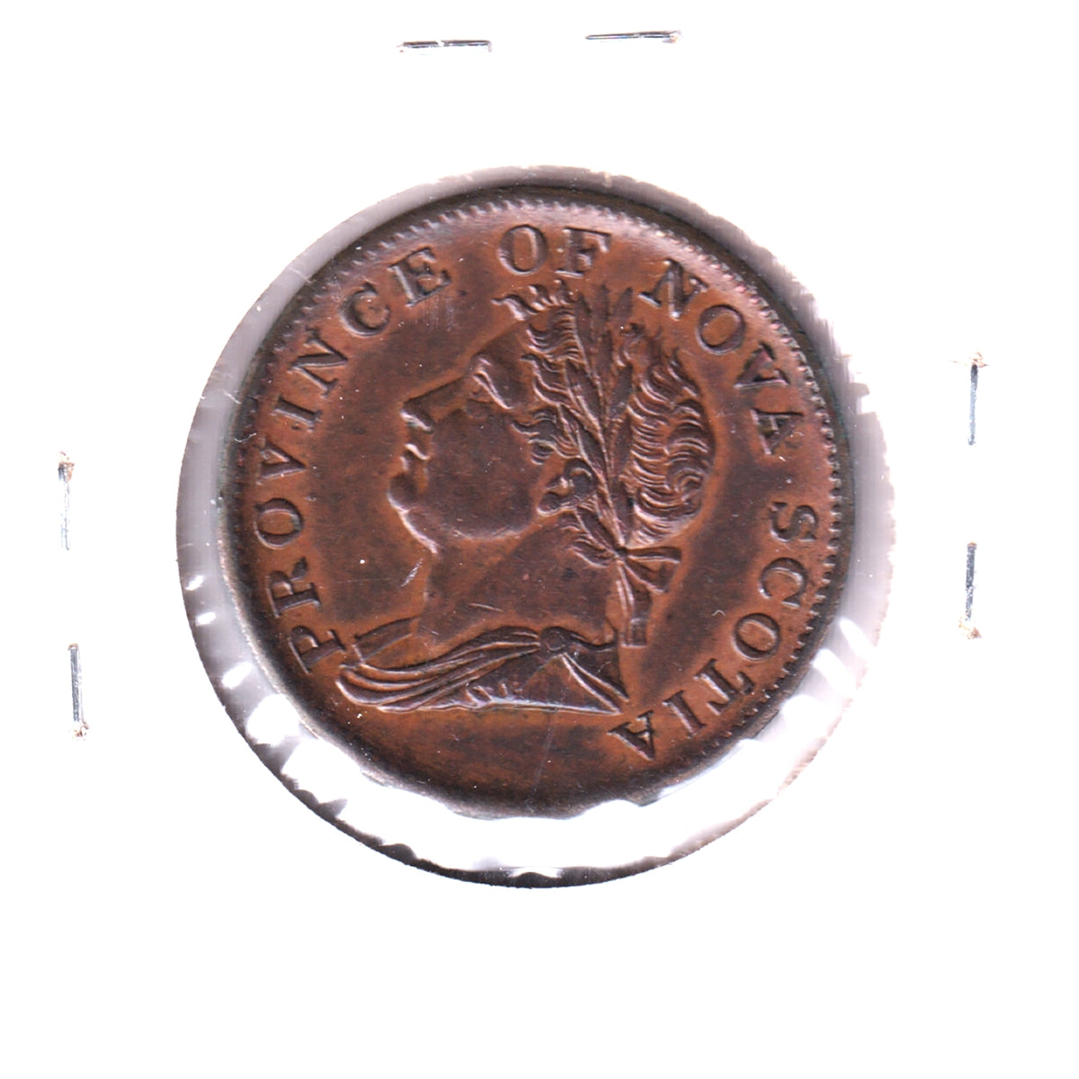 LC-1D3 1832 Nova Scotia Thistle Halfpenny Token, AU-UNC (AU55) Rubbed