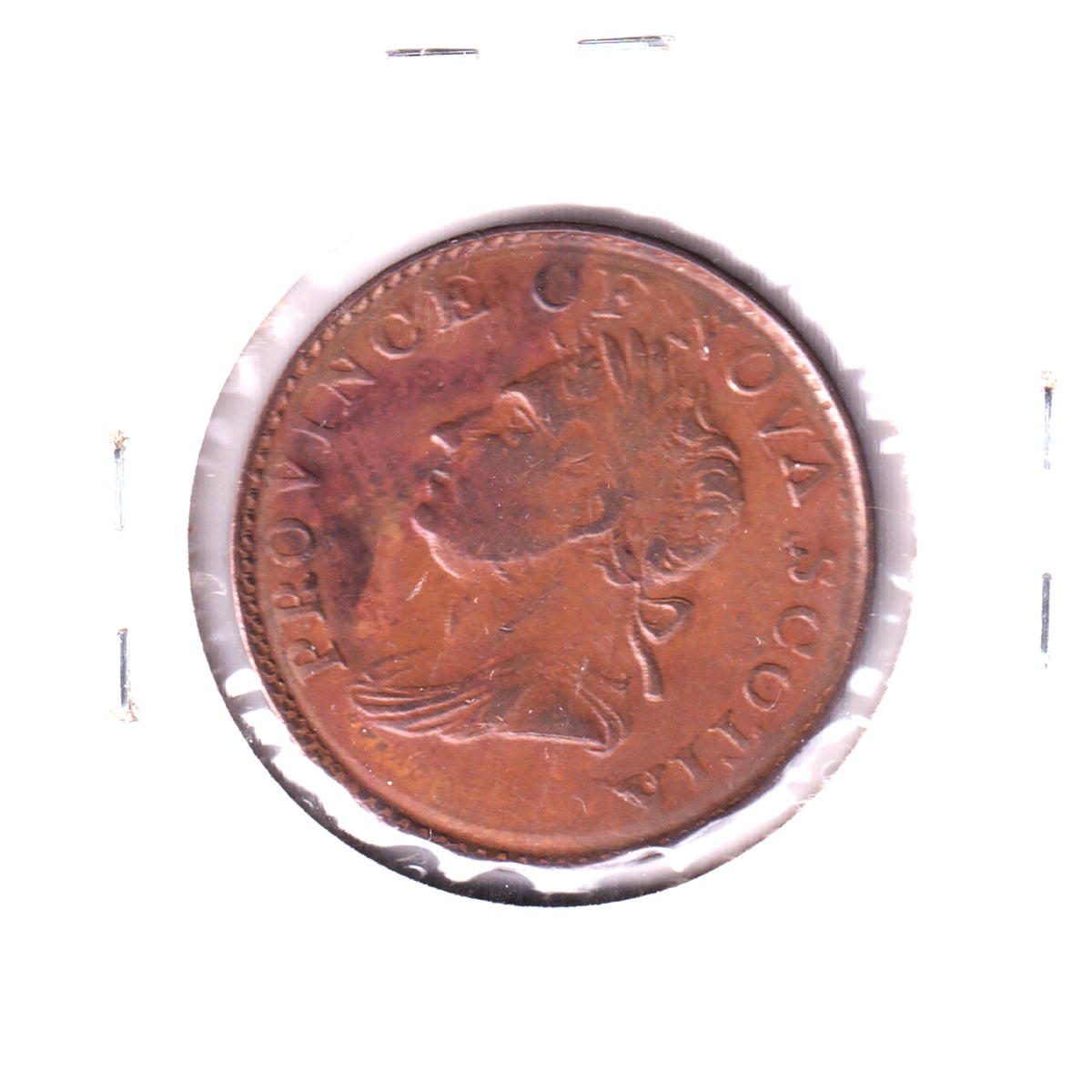 NS-3C2 1832 Nova Scotia Thistle Halfpenny Token, EF-AU (EF45) Spots