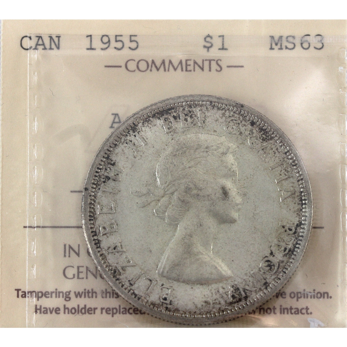 1955 Arnprior Canada Dollar, ICCS Certified MS63