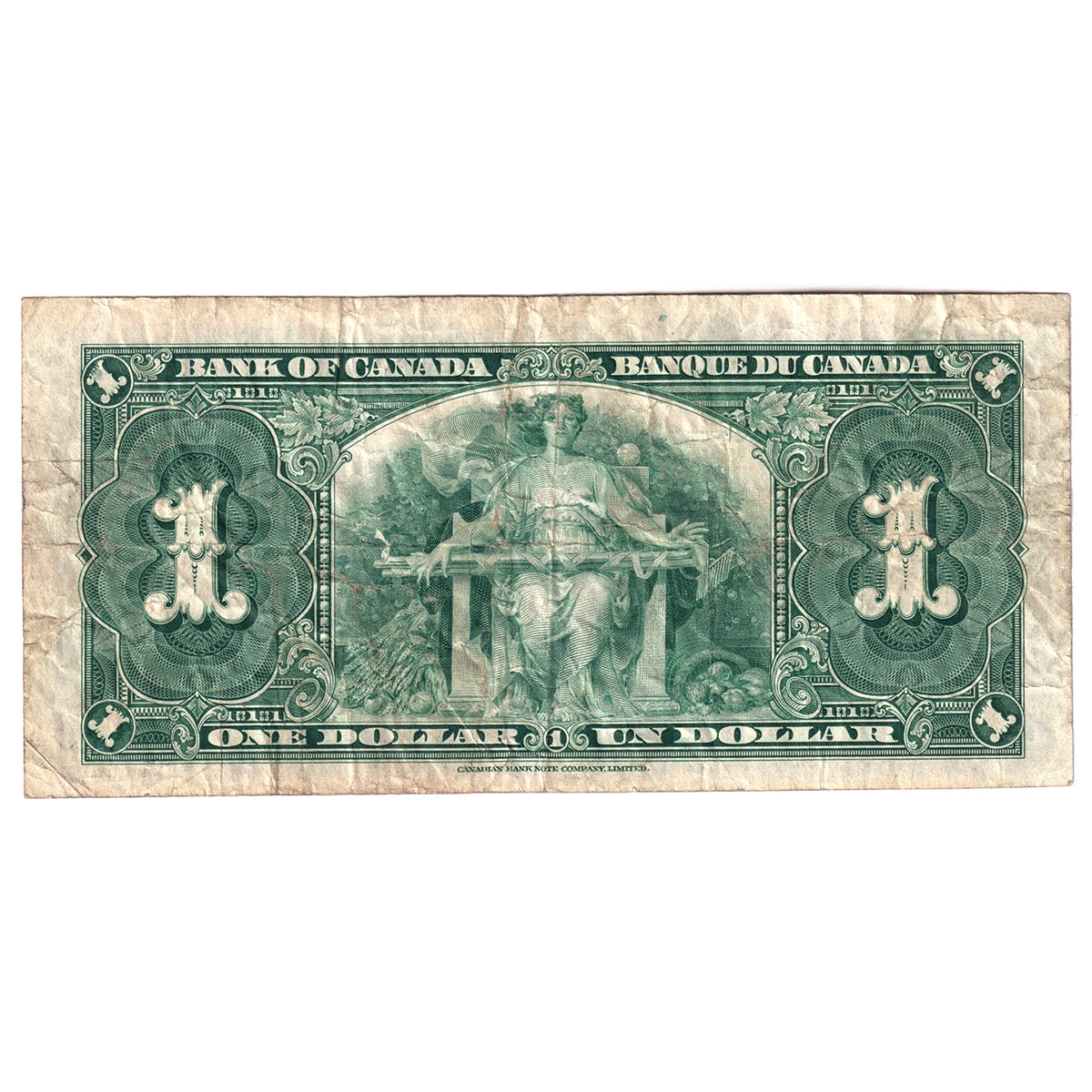 BC-21b 1937 Canada $1 Gordon-Towers, Narrow Panel, H/A, Fine (Impaired)
