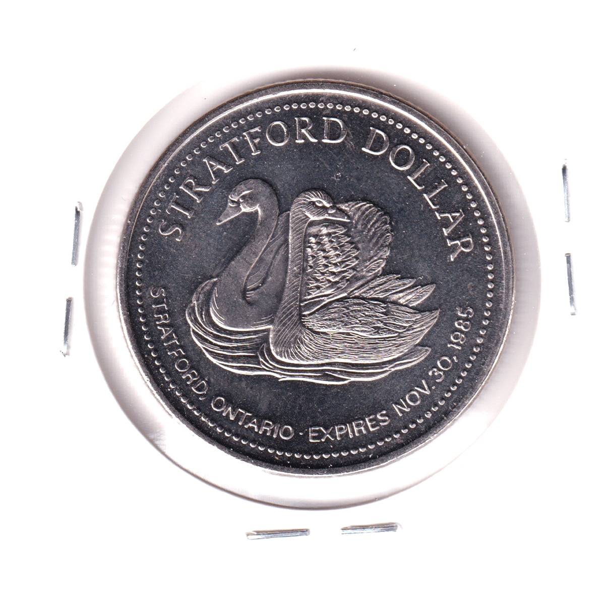 1985 Stratford, ON, Trade Dollar Token: Swans