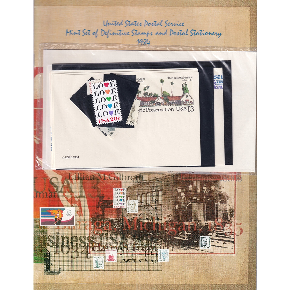 1984 USA Mint Set of Definitive Stamps & Postal Stationary (Some wear on book covers)