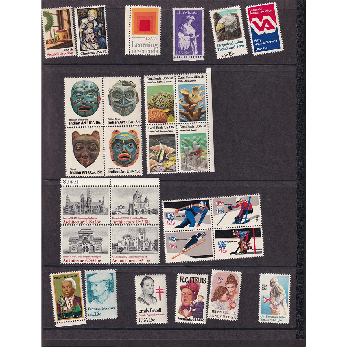 1980 USA Mint Set of Commemorative and Special Stamps (Folder has light issues)